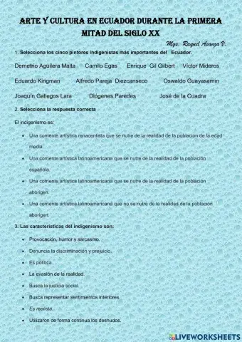 Arte y cultura en Ecuador durante la primera mitad del siglo XX
