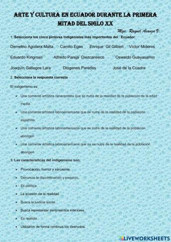 Arte y cultura en Ecuador durante la primera mitad del siglo XX