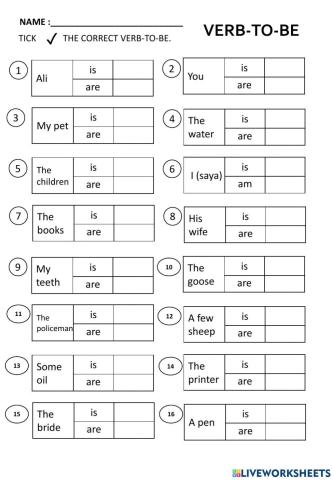 VERB-TO-BE AND VERB-TO-HAVE