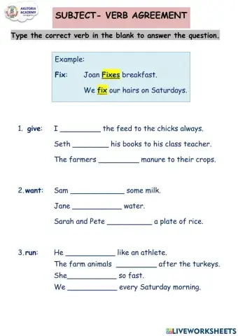 Subject - Verb Agreement