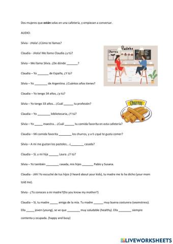 Diálogo entre Silvia y Claudia