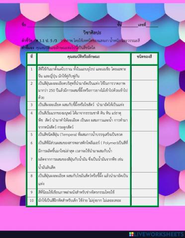 ชนิดของสี (Types of color)