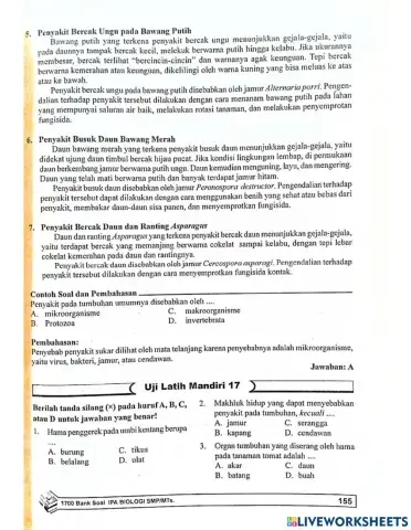 Biologi Bab 17 Hama dan penyakit pada tumbuhan