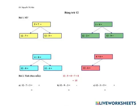 Bảng trừ 12-2