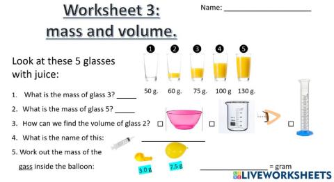 Measurements and gasses worksheet 6