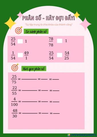 Phân số - Rút gọn - Quy đồng