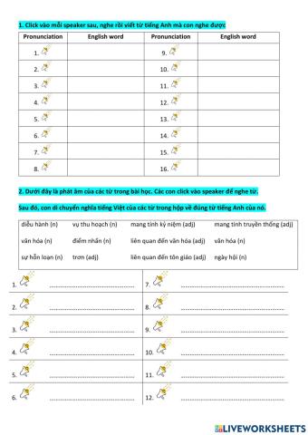 Grade 7 - Unit 9 - Vocabulary (Pro + Me)