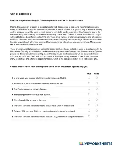 Mindset Foundation - Reading & Writing Skills Modules - Unit 6 Ex3