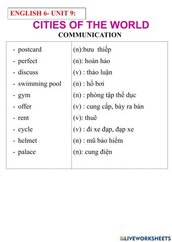 Enlish 6- unit 9- skills 1