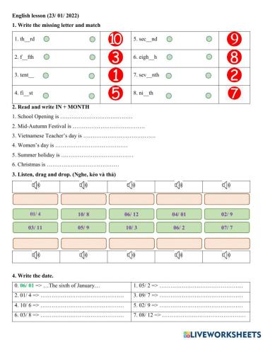 Grade 4.2 - What's the date today?