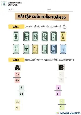 Bài tập cuối tuần 20