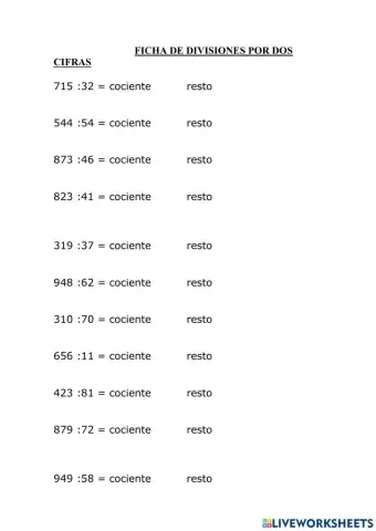 Divisiones por dos cifras