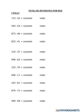 Divisiones por dos cifras