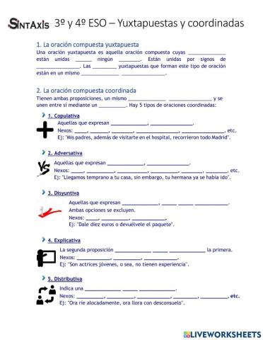 Tipos de oraciones coordinadas
