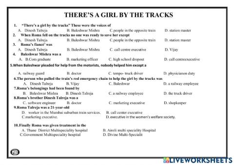 There’s a girl by the tracks