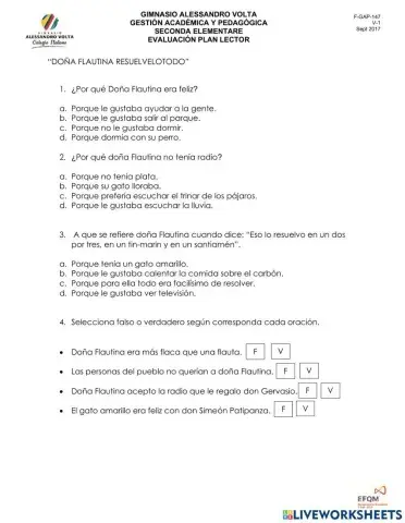 Evaluación Doña Flautina Resuelvelotodo