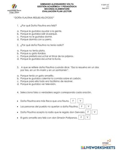 Evaluación Doña Flautina Resuelvelotodo