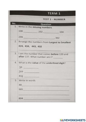 Mathematics Practice Test 1