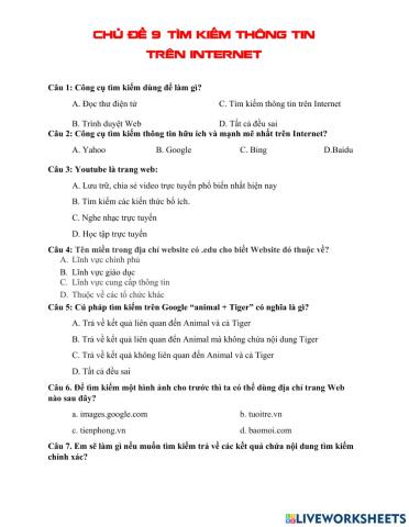 Chủ đề 9 tin học 7