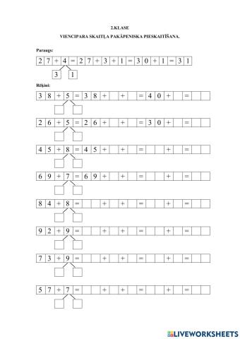 Vienciparu skaitļu pieskaitīšana