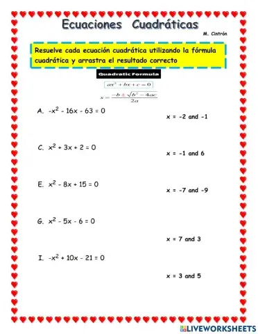 Ecuaciones Cuadráticas