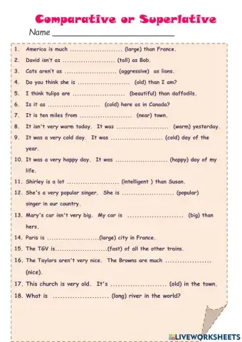 Comparative or Superlative