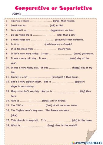 Comparative or Superlative