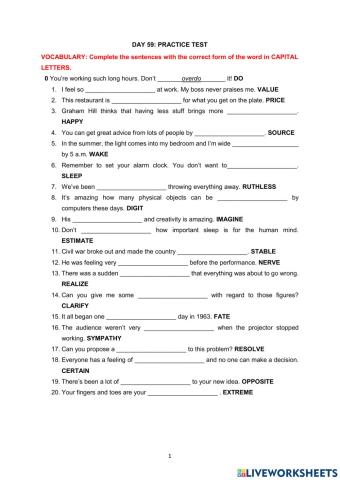 Day 59 Practice test