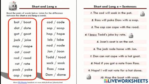 Long and short O sound
