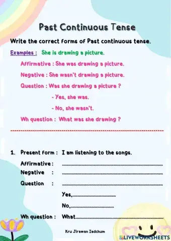 Past continuous tense