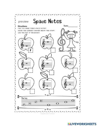 Treble Clef Spaces