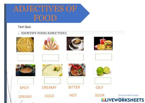 Adjectives of food