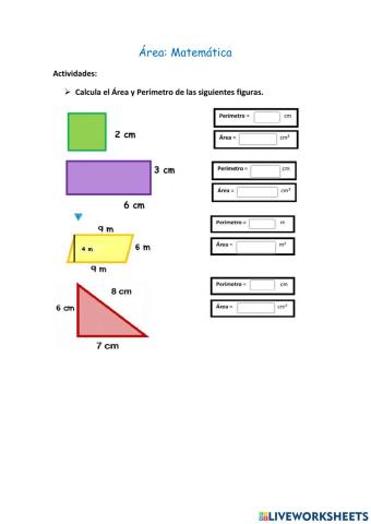 ÁREA y PERIMETRO de figuras