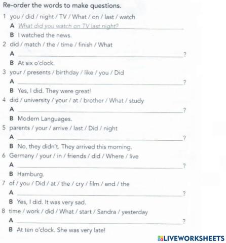 Regular verbs in Past Simple