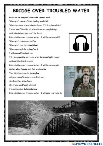 Bridge Over Troubled Waters Song Activity