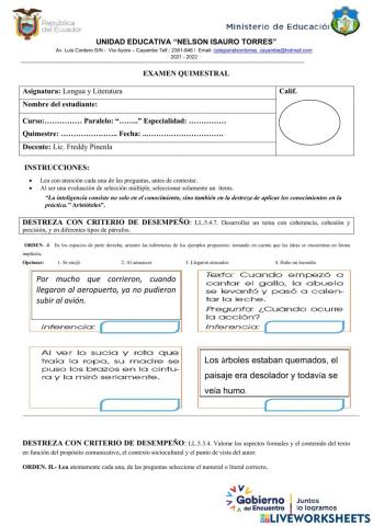 Examen 1er quimestre
