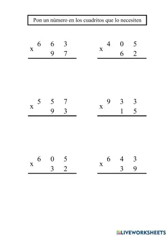 Multiplicar por 2 cifras