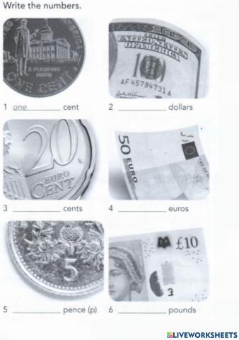 Currency and numbers