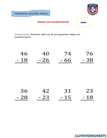 Restas de transformación
