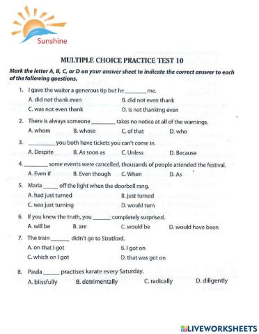 THPT - Practice test 10