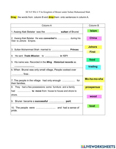 SS Yr5 EX Wk4 Sultan Muhammad Shah
