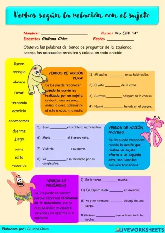 Clasificación de los verbos