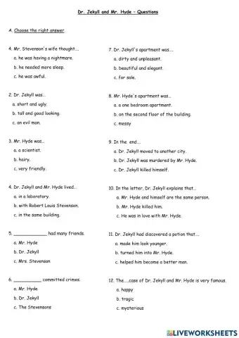 Keep Thinking, Dr. Jekyll and Mr. Hyde, MC Questions, Dina Shterengas