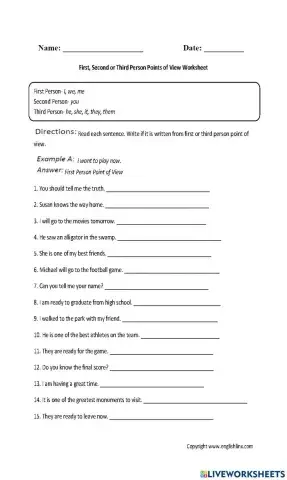 4th grade point of view