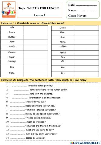Movers- What's for lunch?-Lesson 3
