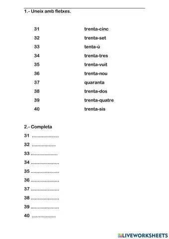 Escriptura nombres 31-40