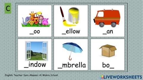 Write the correct letter