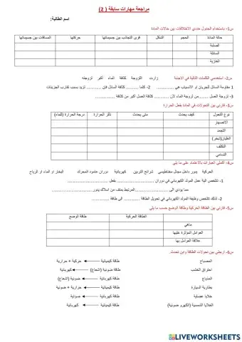 مراجعة مهارات الفصل الأول ثاني متوسط 2