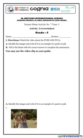 Force, Work and Energy