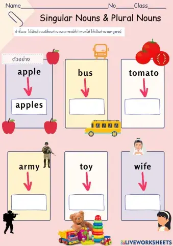 Singular Nouns Plural Nouns